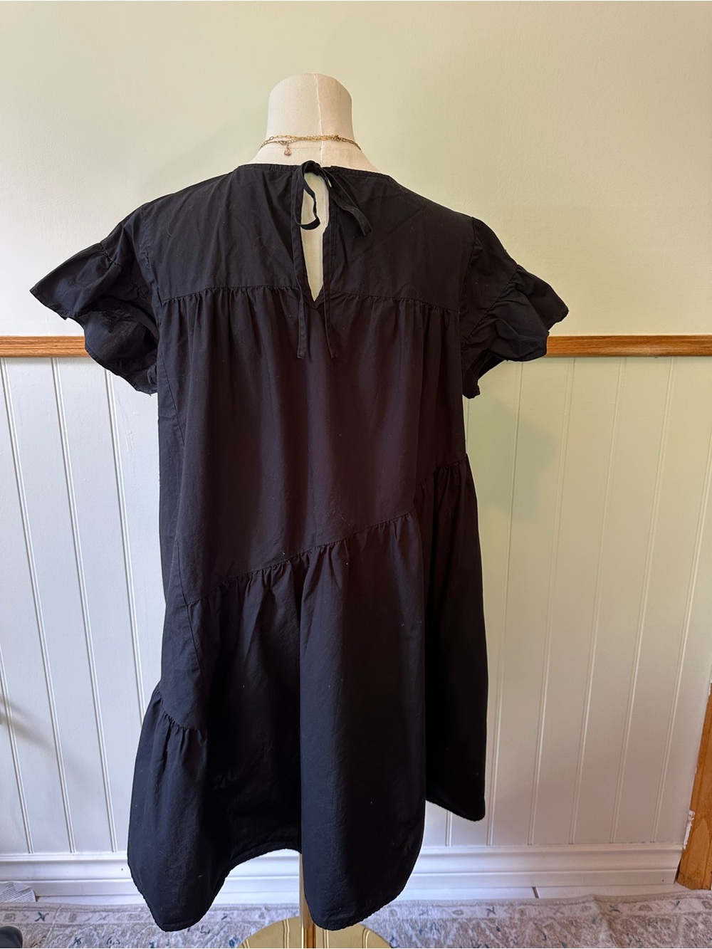 Who What Wear Black Ruffle Sleeve Mini Dress - Picture 6 of 8